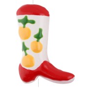 Pearl Santiag - cowboy boot 24x17 mm glass - Fruit motif - Red - Peach