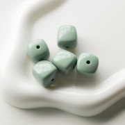Beads irregular cubes 16x17 mm - second choice - Acrylic opaque Sage Green x10