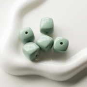 Beads irregular cubes 16x17 mm - second choice - Acrylic opaque Sage Green x10