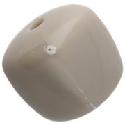 Beads irregular cubes 16x17 mm - second choice - Acrylic opaque - Grège x10