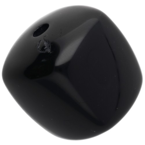 Beads irregular cubes 16x17 mm - second choice - Acrylic opaque - Black x10