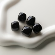 Beads irregular cubes 16x17 mm - second choice - Acrylic opaque - Black x10