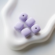 Beads irregular cubes 16x17 mm - second choice - Acrylic opaque - Lilac x10