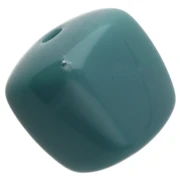 Beads irregular cubes 16x17 mm - second choice - Acrylic opaque Peacock Blue x10