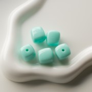 Beads irregular cubes 16x17 mm - second choice - Acrylic opaque Blue frosted x10