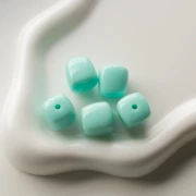 Beads irregular cubes 16x17 mm - second choice - Acrylic opaque Blue frosted x10