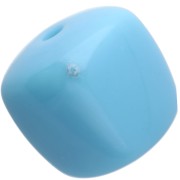 Beads irregular cubes 16x17 mm - second choice - Acrylic opaque Light Blue x10