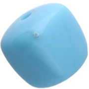 Beads irregular cubes 16x17 mm - second choice - Acrylic opaque Light Blue x10