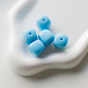 Beads irregular cubes 16x17 mm - second choice - Acrylic opaque Light Blue x10
