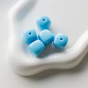 Beads irregular cubes 16x17 mm - second choice - Acrylic opaque Light Blue x10