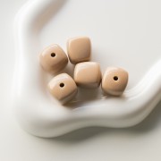 Beads irregular cubes 16x17 mm - second choice - Acrylic opaque - Taupe x10
