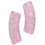 Pink - Curved tube beads 35x11 mm in transparent acrylic - Pink Glitter Silver x6 Curved tube beads 35x11 mm in transparent acrylic - Pink Glitter Silver x6