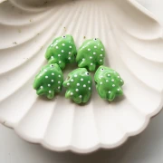 Ceramic fish bead 20x16 mm - Green - White x1