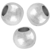 Silver Plated - CCB Metallic Acrylic 8mm Large Hole Round Beads - Silver x10 CCB Metallic Acrylic 8mm Large Hole Round Beads - Silver x10