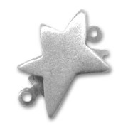 Star shaped clasp 19mm old silver tone x1