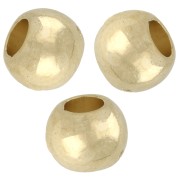 Gold Tone - 8 mm large hole round beads in CCB acrylic metallic - Gold x10 8 mm large hole round beads in CCB acrylic metallic - Gold x10