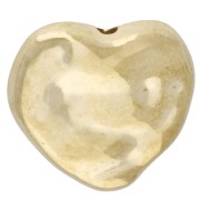 Irregular-shaped, hammered heart-shaped beads, 13.5x14 mm, metallic acrylic, CCB - Gold x8