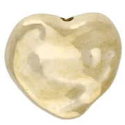 Irregular-shaped, hammered heart-shaped beads, 13.5x14 mm, metallic acrylic, CCB - Gold x8
