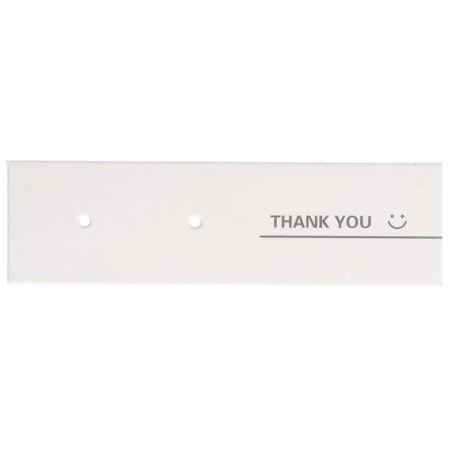 Set of 10 7x2cm jewelry display cards for earrings - Thank you - White