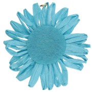 55 mm raffia flower pendants - Blue x2