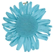 55 mm raffia flower pendants - Blue x2