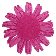 55 mm raffia flower pendants - Fuchsia x2