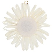 55 mm raffia flower pendants - Ivory x2