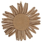 55 mm raffia flower pendants - Beige x2