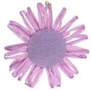 55 mm raffia flower pendants - Lilac x2