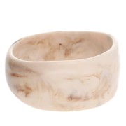 62 mm thick irregular bead bracelet in opaque acrylic - Marbled Beige - Brown