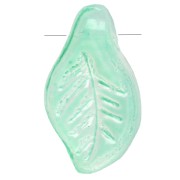 Glass leaves 12x6.5 mm - Mint green x6
