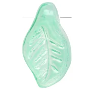 Glass leaves 12x6.5 mm - Mint green x6
