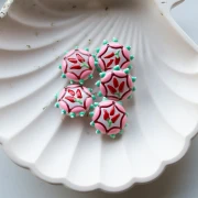 Round flattened glass bead 20 mm - Pepper - Water green - Pink - Red x1