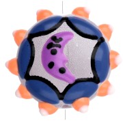 Round flattened glass bead 20 mm - Moon motif - Midnight blue - Fluorescent orange - Violet