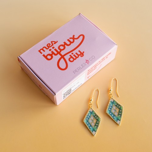 My DIY Jewelry - Miyuki Brick Stitch Earring Kit - Green Version