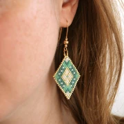 My DIY Jewelry - Miyuki Brick Stitch Earring Kit - Green Version