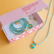 Mes bijoux DIY - Necklace kit with epoxy resin pendant - Blue version