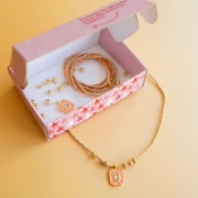 Mes bijoux DIY - Necklace kit with epoxy resin pendant - Orange version