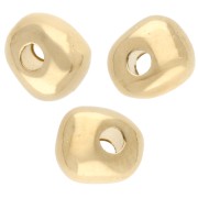 Round irregular beads 5.5 mm - Gilded with fine gold x10