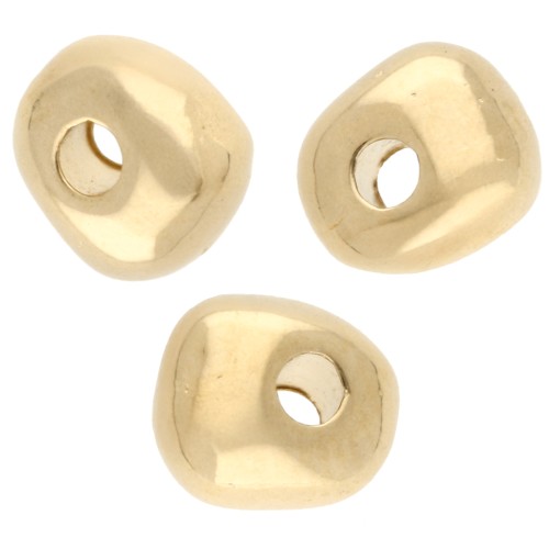Round irregular beads 5.5 mm - Gilded with fine gold x10
