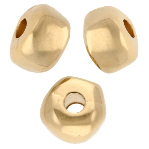 Round irregular beads 5x3.5 mm - Gilded with fine gold x10