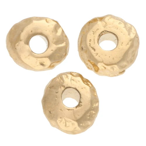 Textured irregular rondelle beads 5 mm - Gold-plated x10