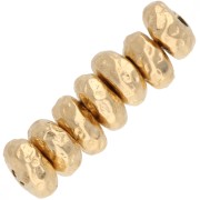 Textured irregular rondelle beads 5 mm - Gold-plated x10