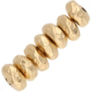 Textured irregular rondelle beads 5 mm - Gold-plated x10