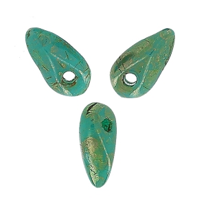 Mini Glass Daggers 6x2.5 mm - Turquoise Persian Picasso x5g