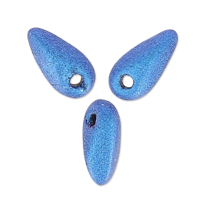 Mini Glass Daggers 6x2.5 mm - Metallic Suede Blue x5g