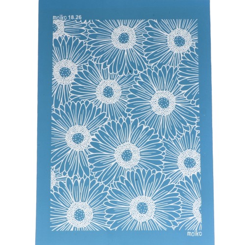 Silk Screen Moiko for polymer clay 74x105 mm - Daisies 18.26