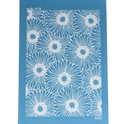 Silk Screen Moiko for polymer clay 74x105 mm - Daisies 18.26