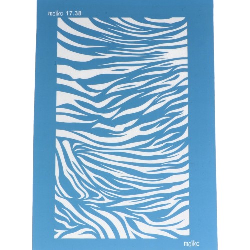 Silk Screen Moiko for polymer clay 74x105 mm - Zebra pattern 17.38