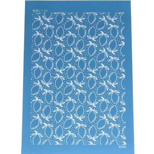 Silk Screen Moiko for polymer clay 74x105 mm - Lemons 11.43